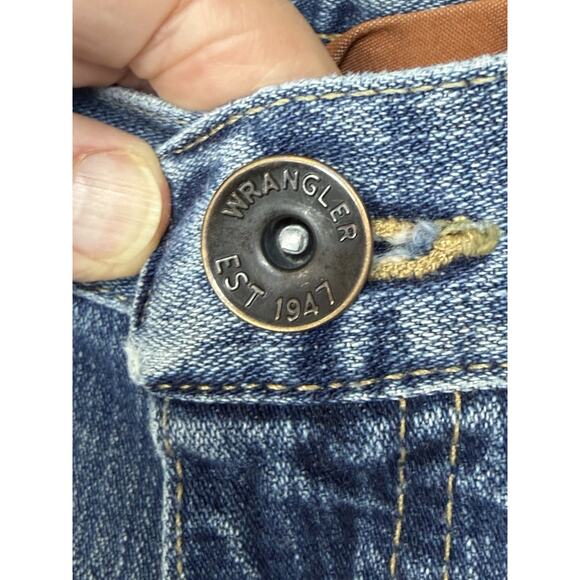Wrangler Bootcut Men's Jeans Blue Denim Sz 33x36 (34) Cowboy Rancher Rodeo Work - Picture 3 of 16